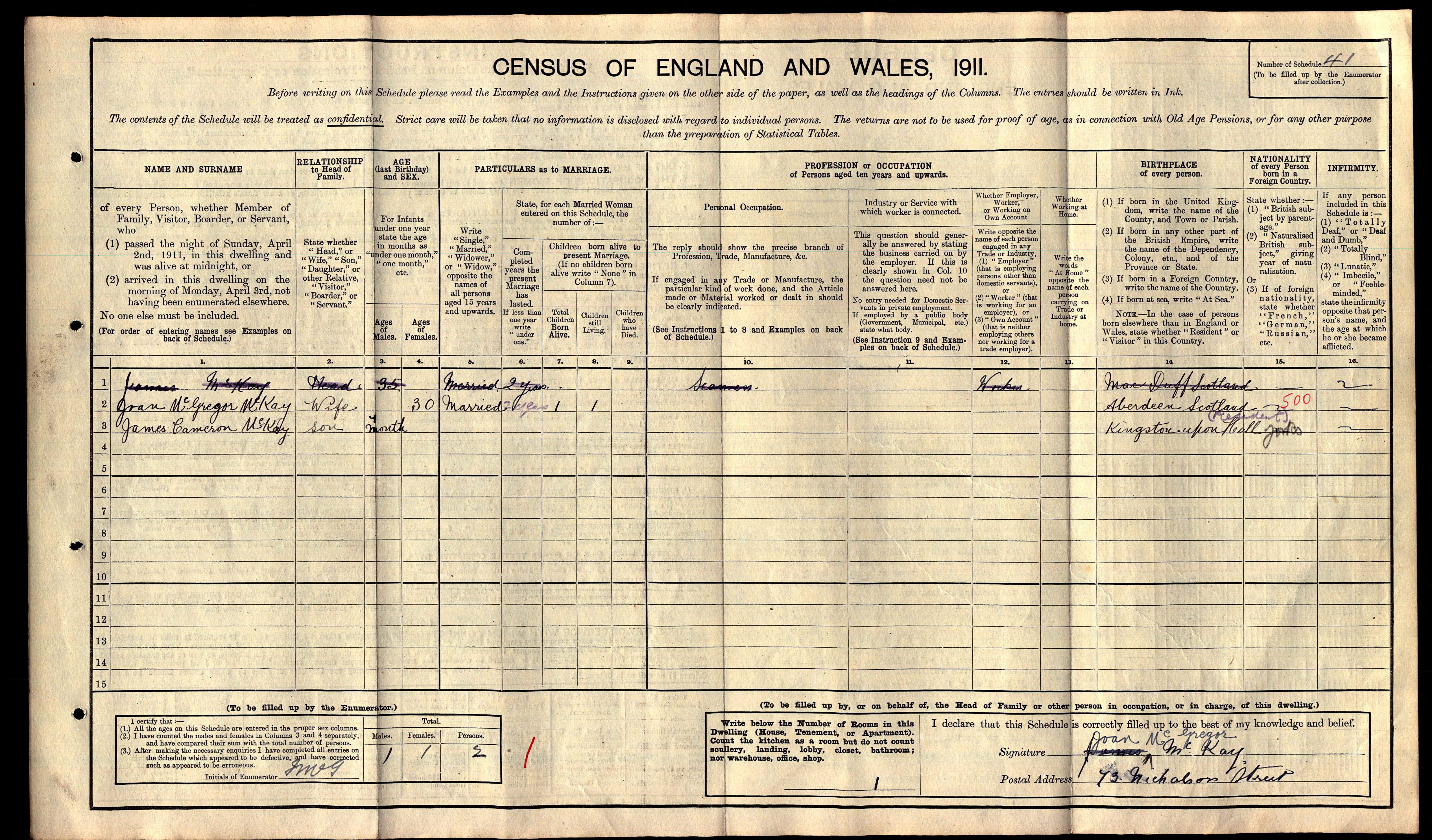 1911 England Census